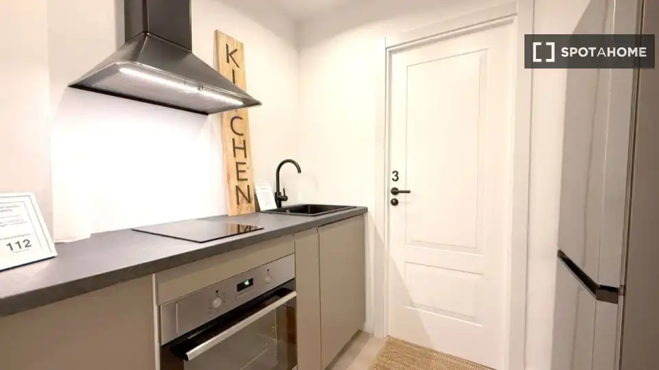 Cocina de Estudio para compartir en  Palma de Mallorca con Aire acondicionado, Terraza y Amueblado