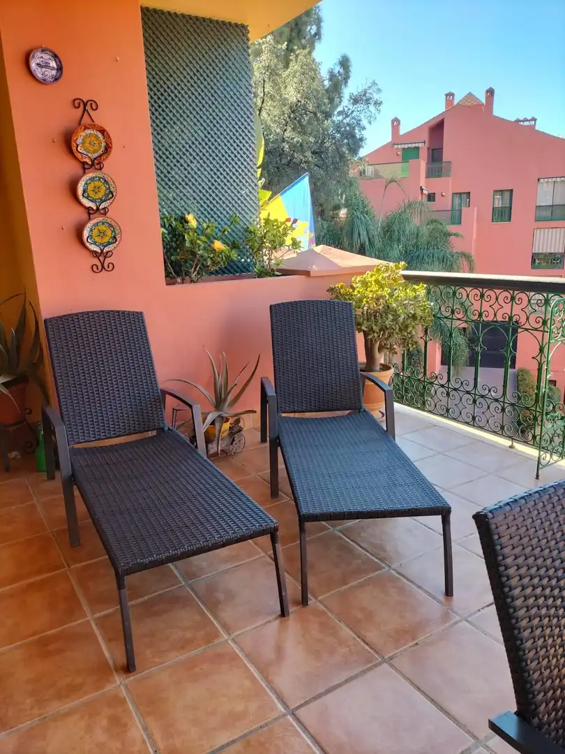 Terraza de Apartamento de alquiler en Fuengirola con Terraza, Amueblado y Piscina comunitaria