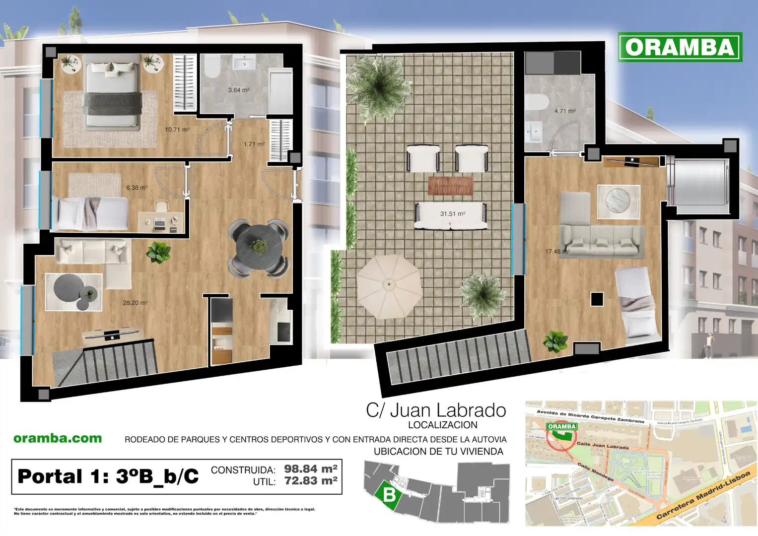 Ático en venta en Calle Juan Labrado, 35, San Roque - Ronda Norte
