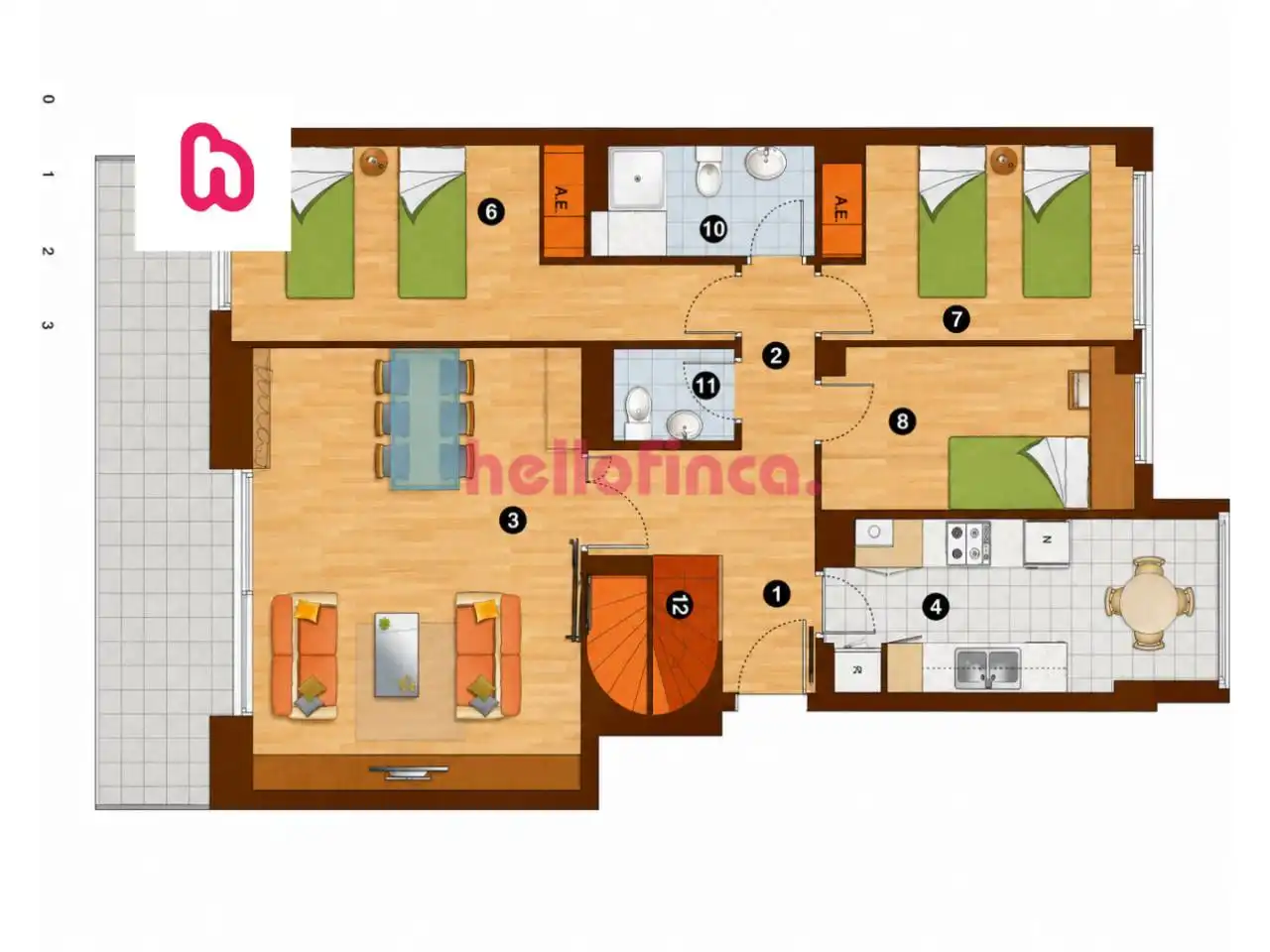 Maisonette zum Verkauf in Badalona mit Heizung, Parkett und Terrasse