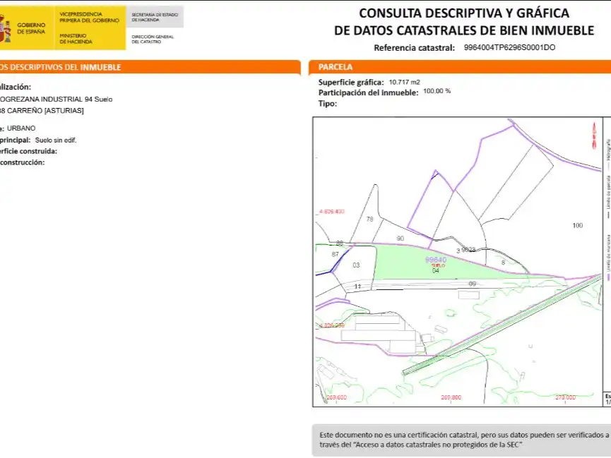 Terreno industrial en venta en Carreño