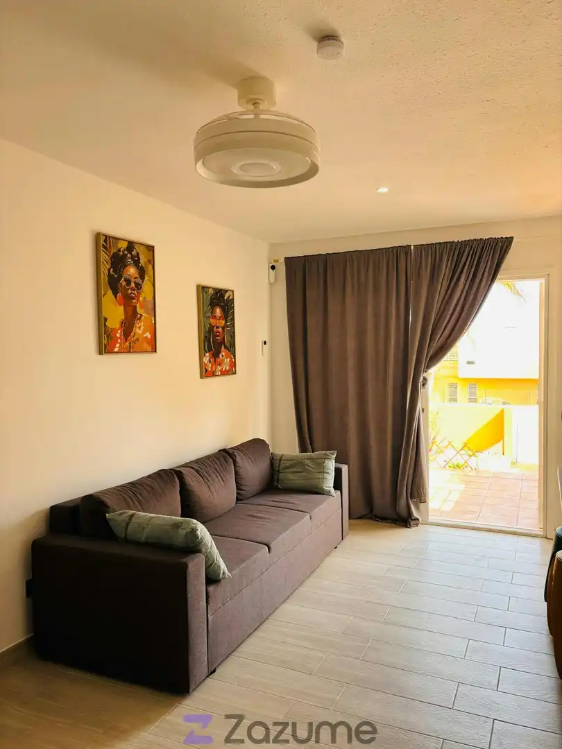 Living room of Flat for rent in Pájara  with Parquet flooring, Terrace and Swimming Pool