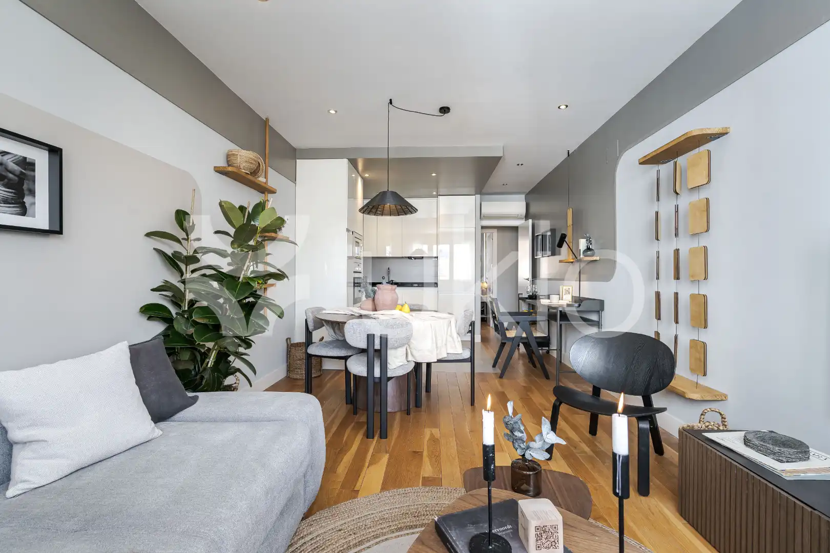 Sala de estar de Apartamento de alquiler en Madrid con Aire acondicionado, Calefacción y Amueblado