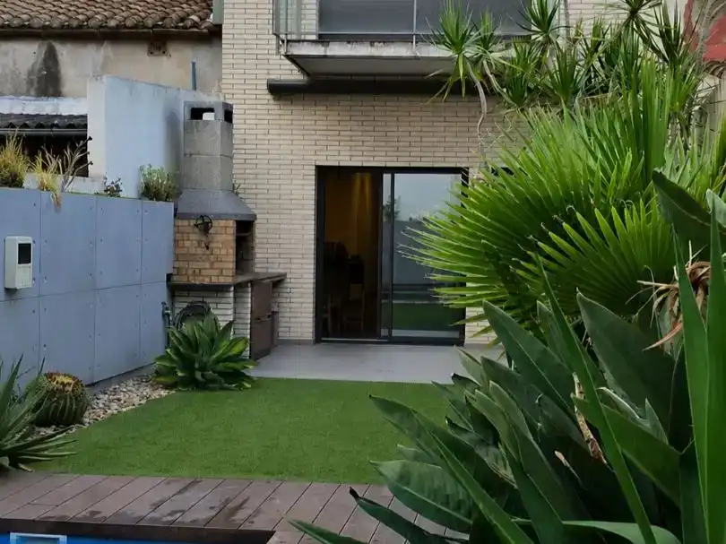 Terrace of Detached homes for sale in Badalona  with Air Conditioner, Swimming Pool and Balcony