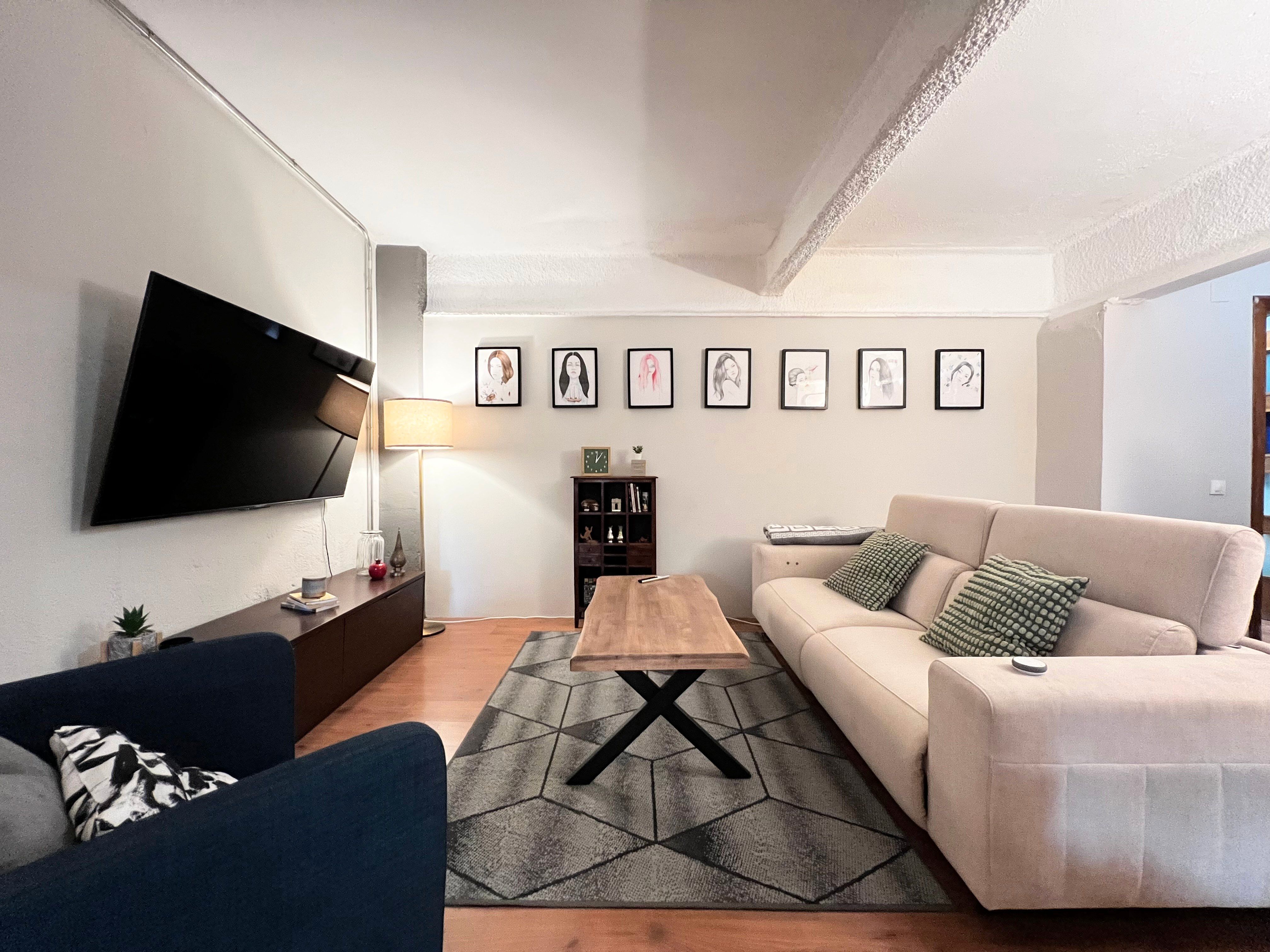 Sala d'estar de Pis en venda en Santa Coloma de Gramenet amb Calefacció i Terrassa