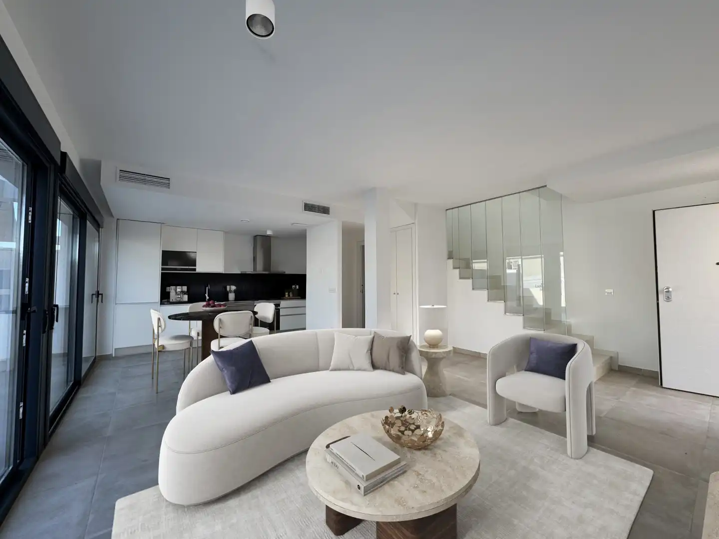 Sala d'estar de Casa adosada en venda en Santa Pola amb Jardí privat, Terrassa i Piscina
