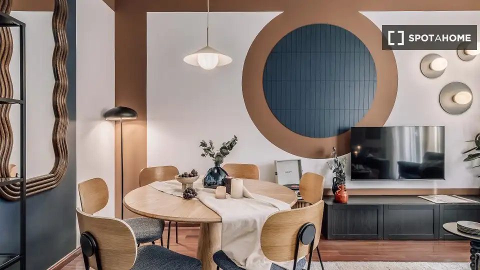 Esszimmer von Wohnungen zur untervermieten in Madrid mit Klimaanlage, Terrasse und Möbliert