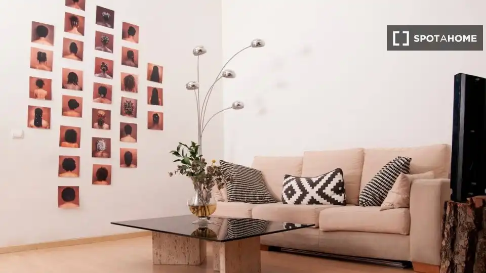 Living room of Flat for rent in Madrid  with Air Conditioner, Heating and Furnished
