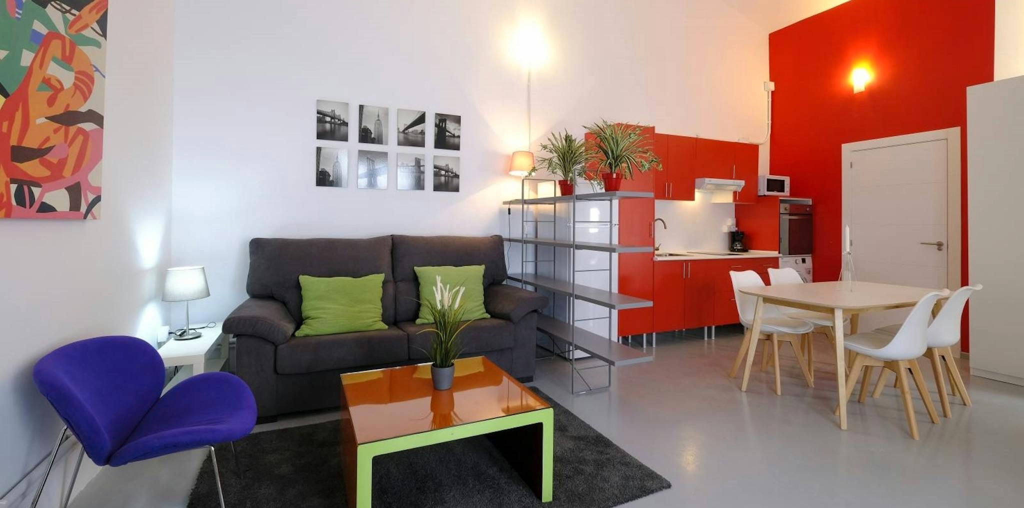 Living room of Flat to rent in  Madrid Capital  with Air Conditioner, Heating and Furnished