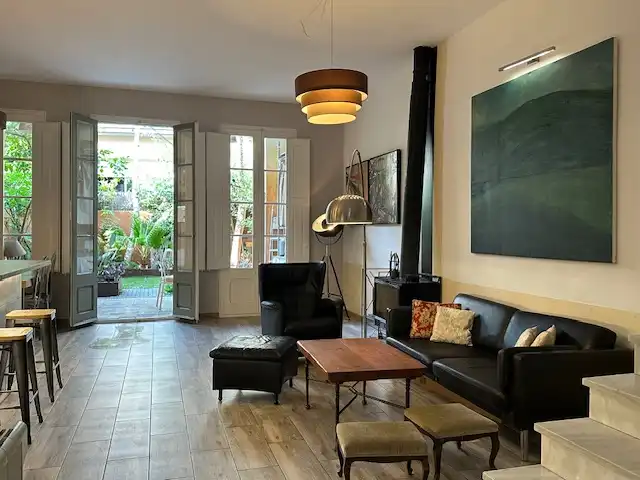 Sala de estar de Casa o chalet de alquiler en Barcelona con Aire acondicionado, Calefacción y Jardín privado