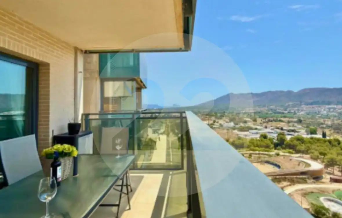 Terraza de Apartamento de alquiler en Benidorm con Aire acondicionado, Terraza y Piscina