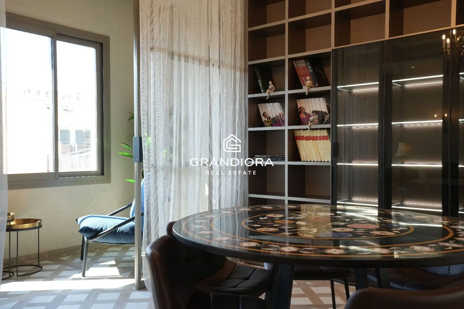 Sala d'estar de Apartament de lloguer en Badalona amb Aire condicionat, Calefacció i Moblat