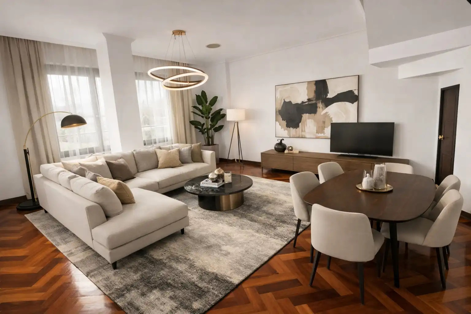 Sala de estar de Piso en venta en A Coruña Capital  con Calefacción, Parquet y Trastero