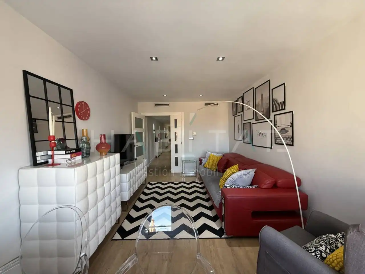 Sala de estar de Apartamento en venta en Pilar de la Horadada con Aire acondicionado, Amueblado y Balcón