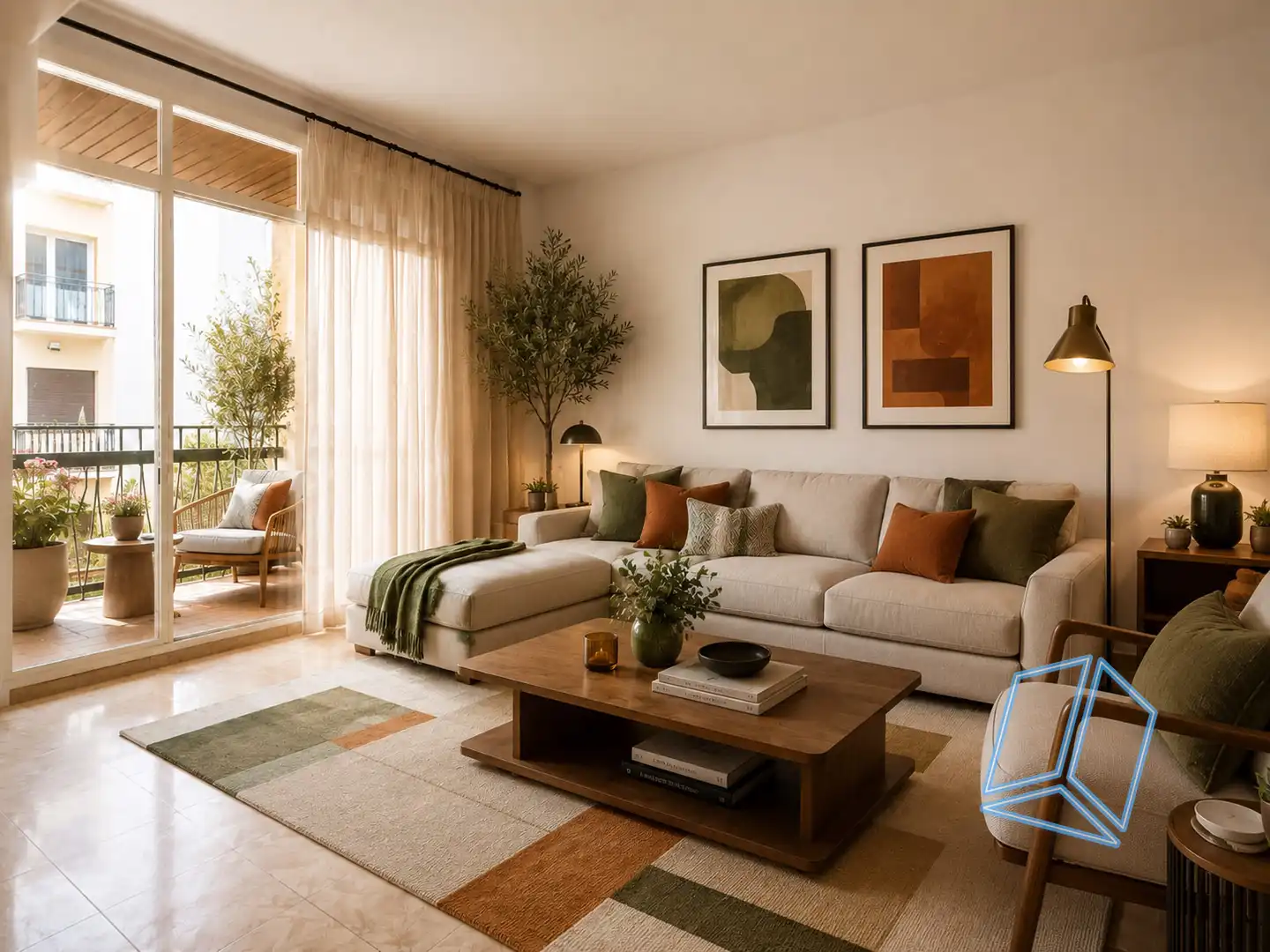 Sala de estar de Piso en venta en L'Hospitalet de Llobregat con Balcón