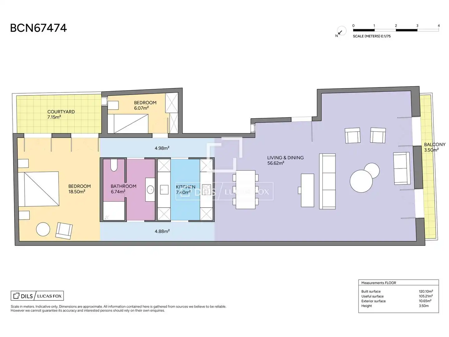 Wohnung zum Verkauf in Barcelona mit Klimaanlage, Heizung und Parkett
