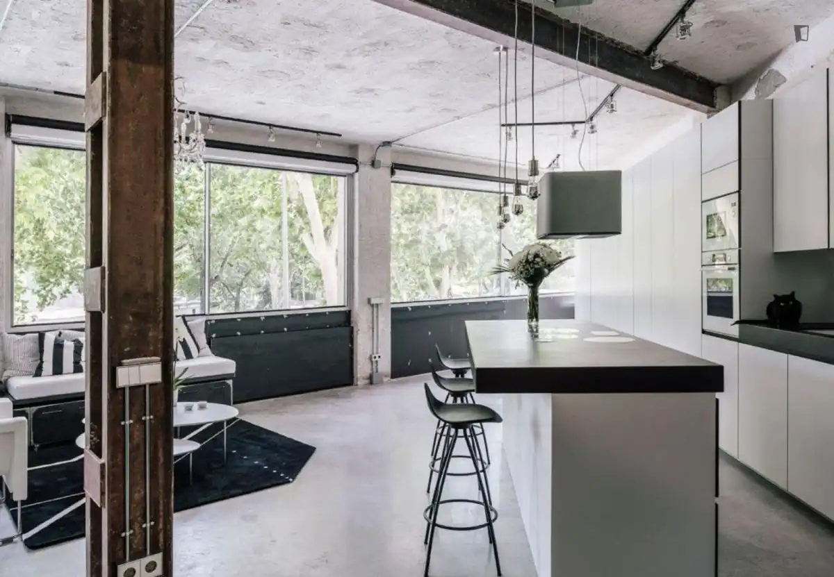Kitchen of Study for rent in Madrid  with Air Conditioner, Heating and Furnished
