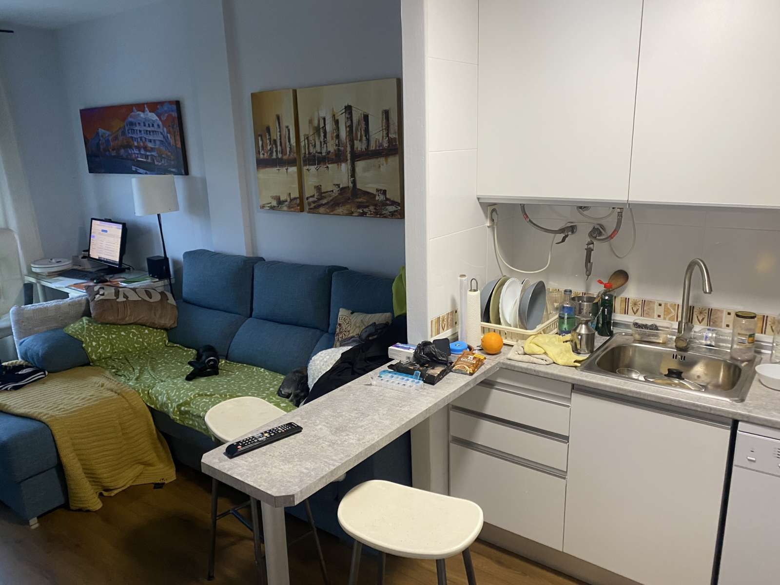 Sala d'estar de Estudi per a compartir en Torremolinos amb Aire condicionat, Calefacció i Terrassa