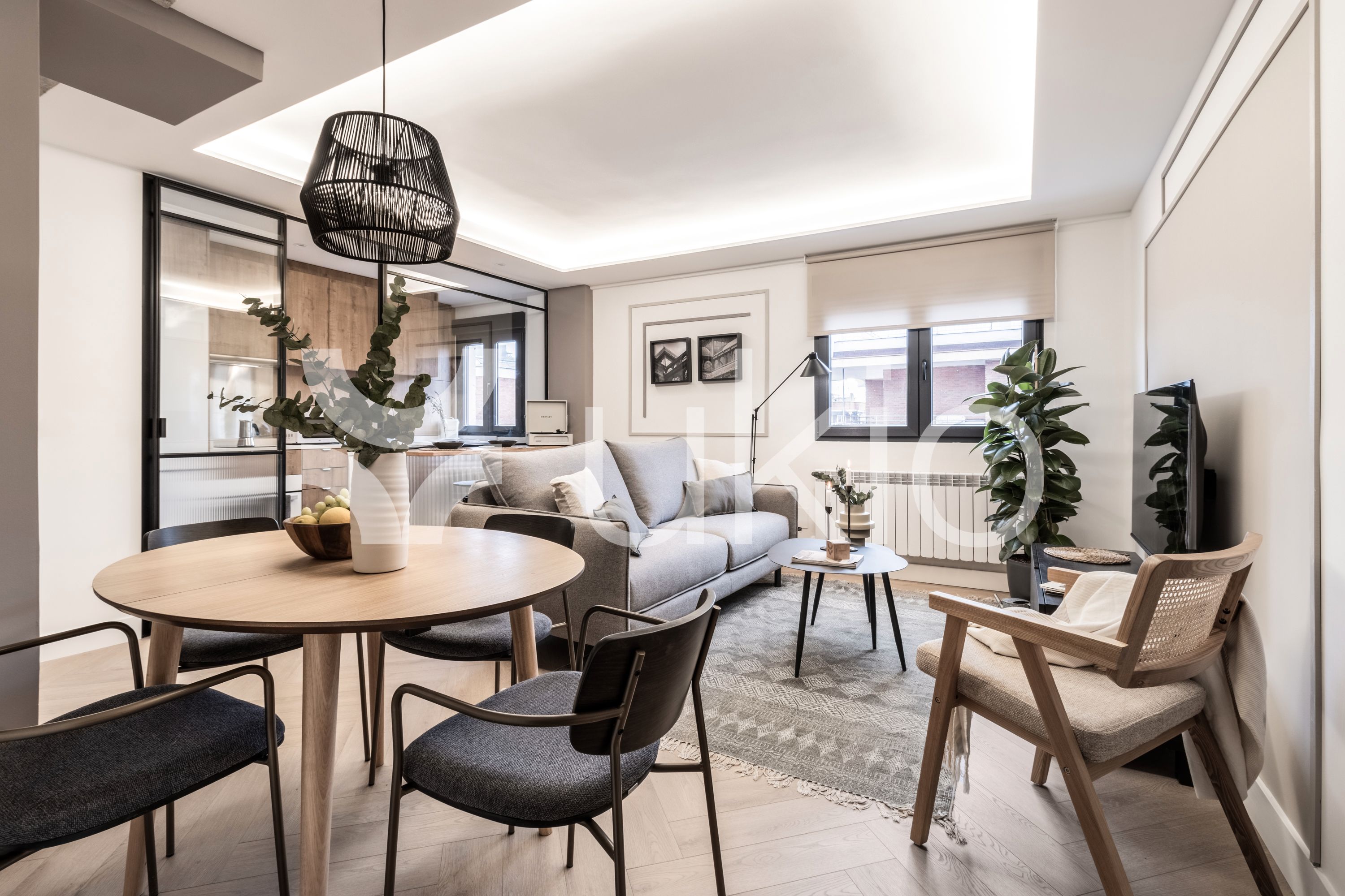 Living room of Flat to rent in  Madrid Capital  with Air Conditioner, Heating and Furnished