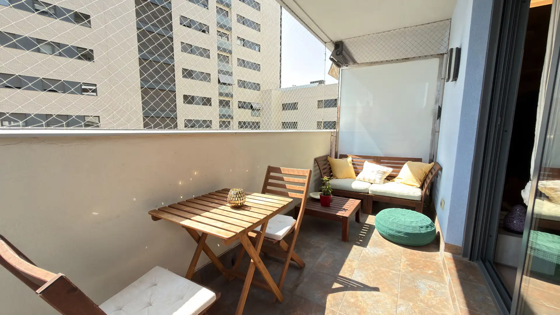 Terrasse von Wohnung zum Verkauf in Badalona mit Klimaanlage, Heizung und Parkett