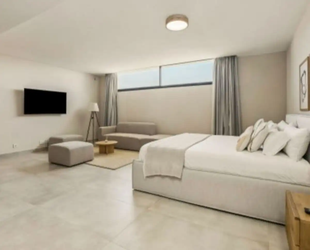 Schlafzimmer von Einfamilien-Reihenhaus zum Verkauf in Benahavís mit Klimaanlage, Privatgarten und Terrasse