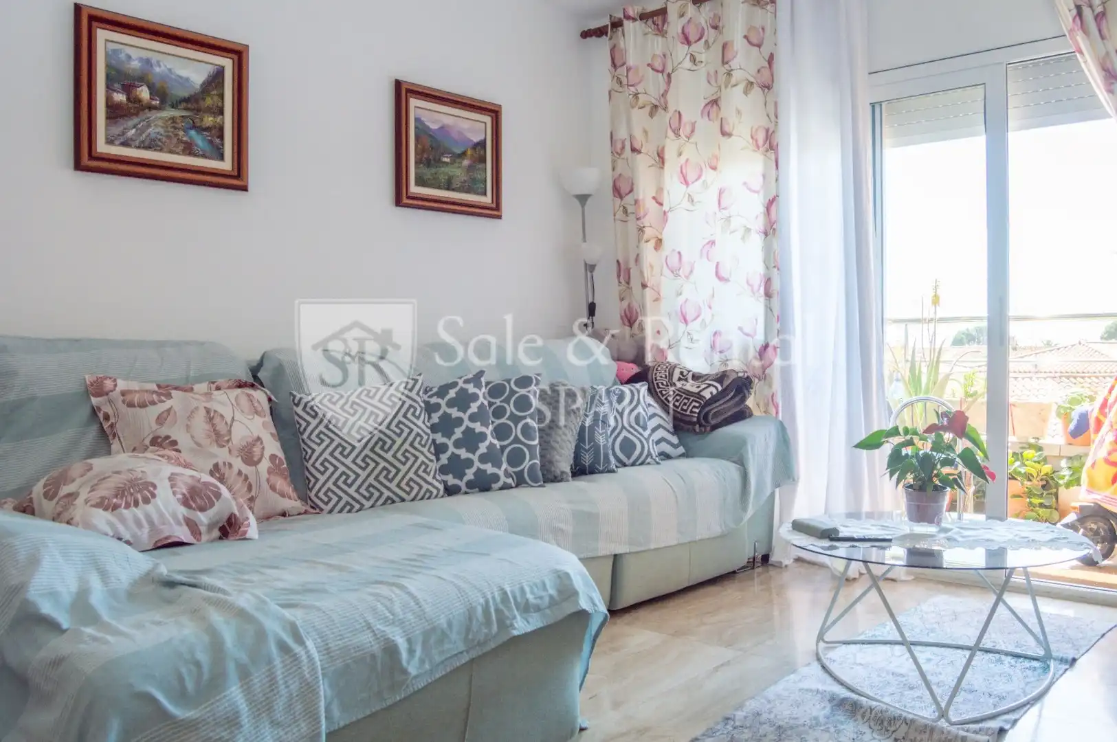 Wohnzimmer von Wohnung zum Verkauf in Blanes mit Klimaanlage und Heizung