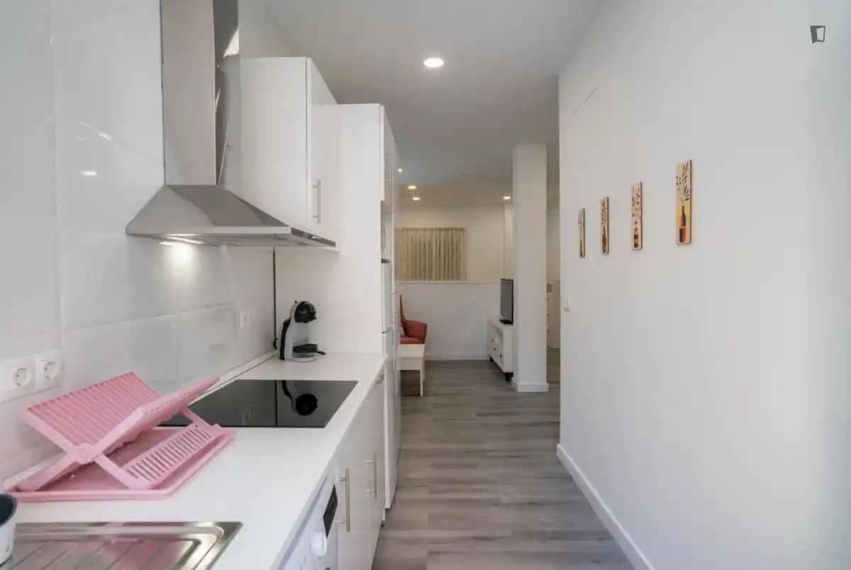 Cuina de Estudi de lloguer en Málaga amb Aire condicionat, Calefacció i Moblat