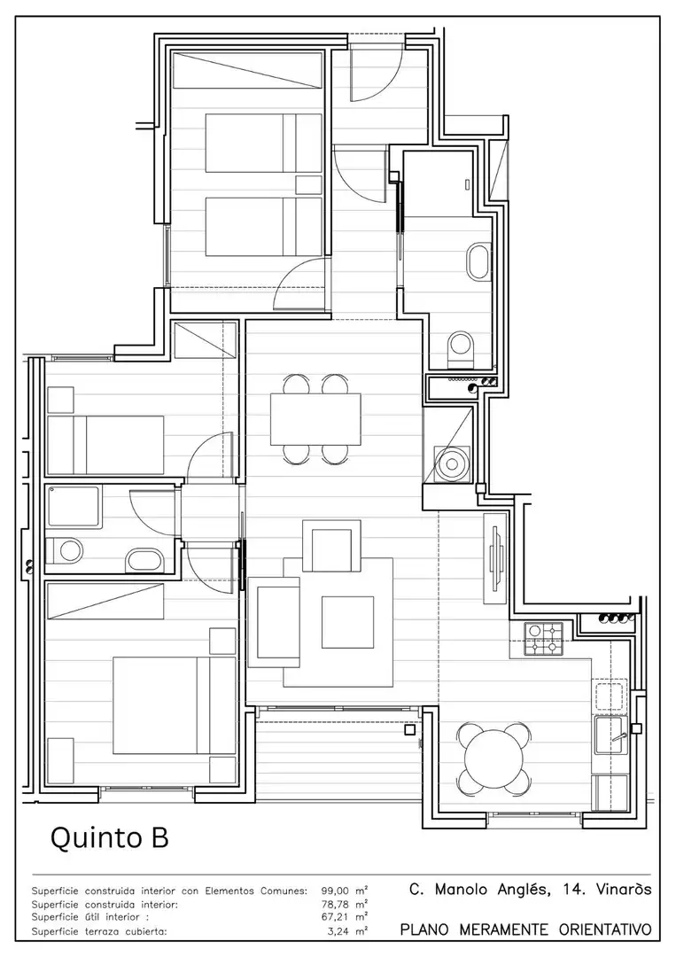 Wohnung zum Verkauf in Vinaròs mit Terrasse und Alarm