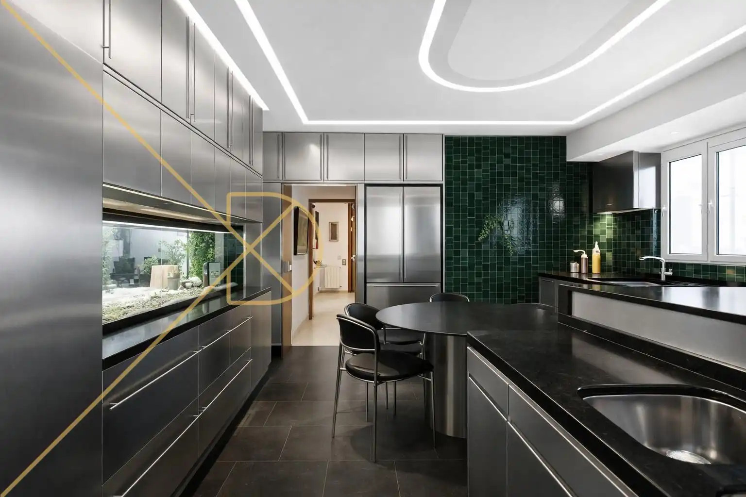 Küche von Wohnung zum Verkauf in Barcelona mit Heizung, Privatgarten und Parkett