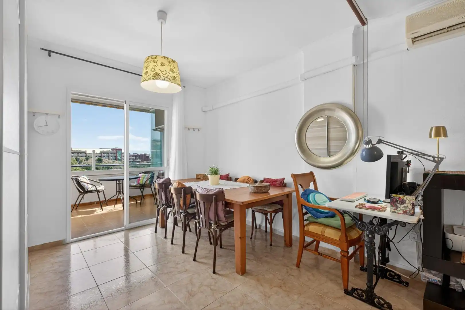 Esszimmer von Wohnung zum Verkauf in Benalmádena mit Klimaanlage, Privatgarten und Abstellraum