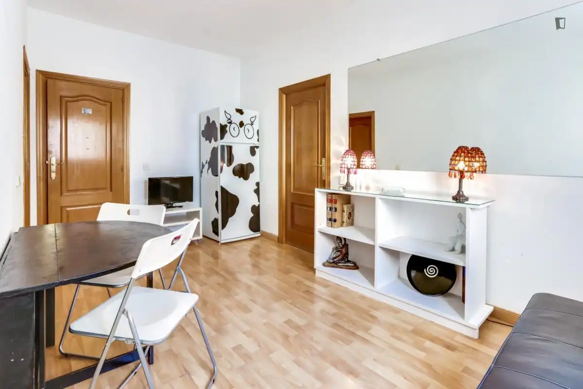 Sala d'estar de Apartament de lloguer en Madrid amb Aire condicionat, Moblat i Rentadora