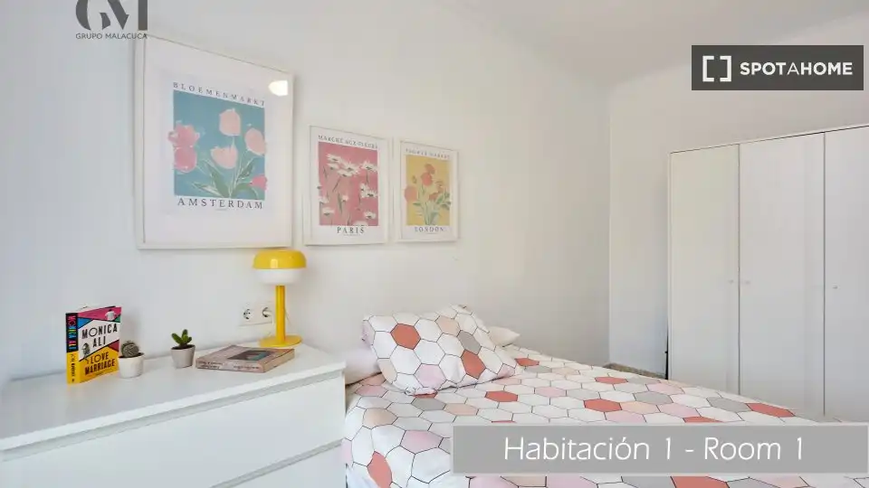 Schlafzimmer von Wohnung zur untervermieten in Cádiz mit Klimaanlage und Terrasse
