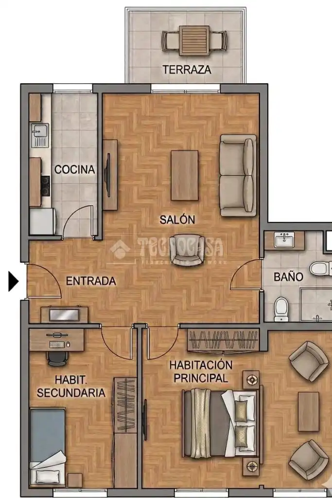 Sala de estar de Piso en venta en Granada con Aire acondicionado, Parquet y Terraza