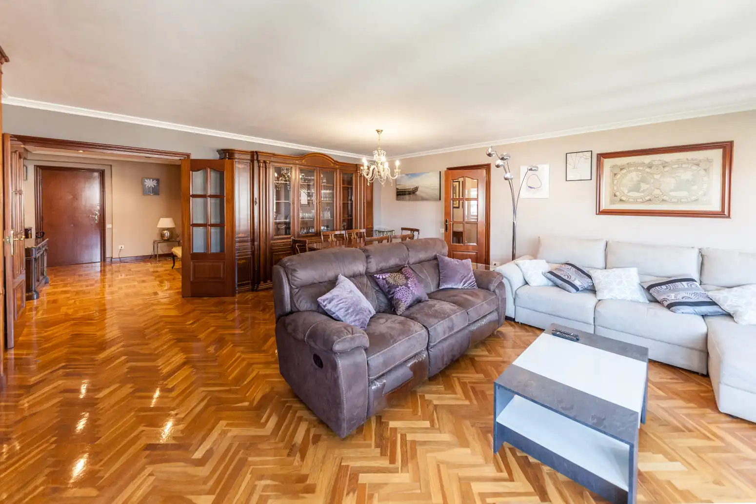 Living room of Flat for sale in Gijón   with Heating, Parquet flooring and Terrace