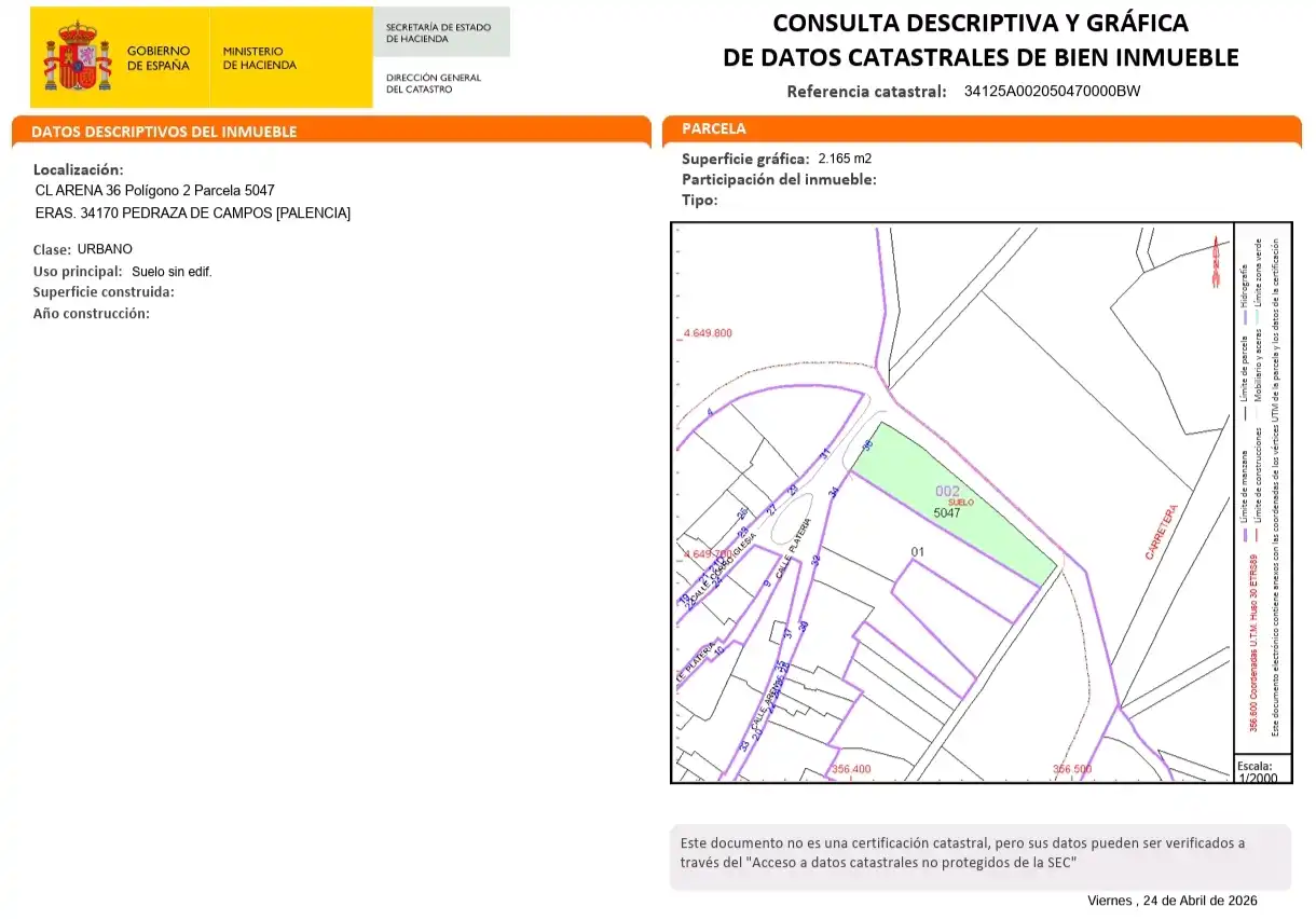 Residential zum Verkauf in Calle la Arena, 36, Pedraza de Campos