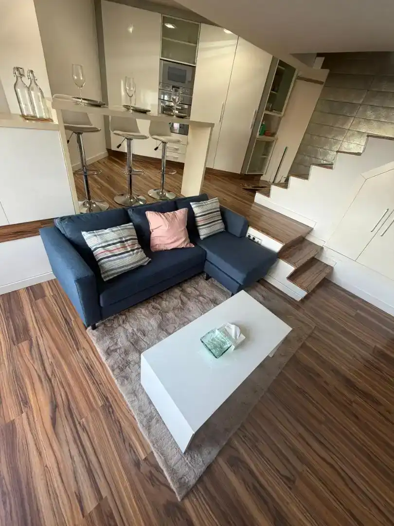 Wohnzimmer von Dachboden zur Miete in Valencia mit Privatgarten, Parkett und Abstellraum