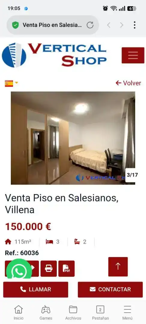 Dormitori de Pis en venda en Villena amb Balcó