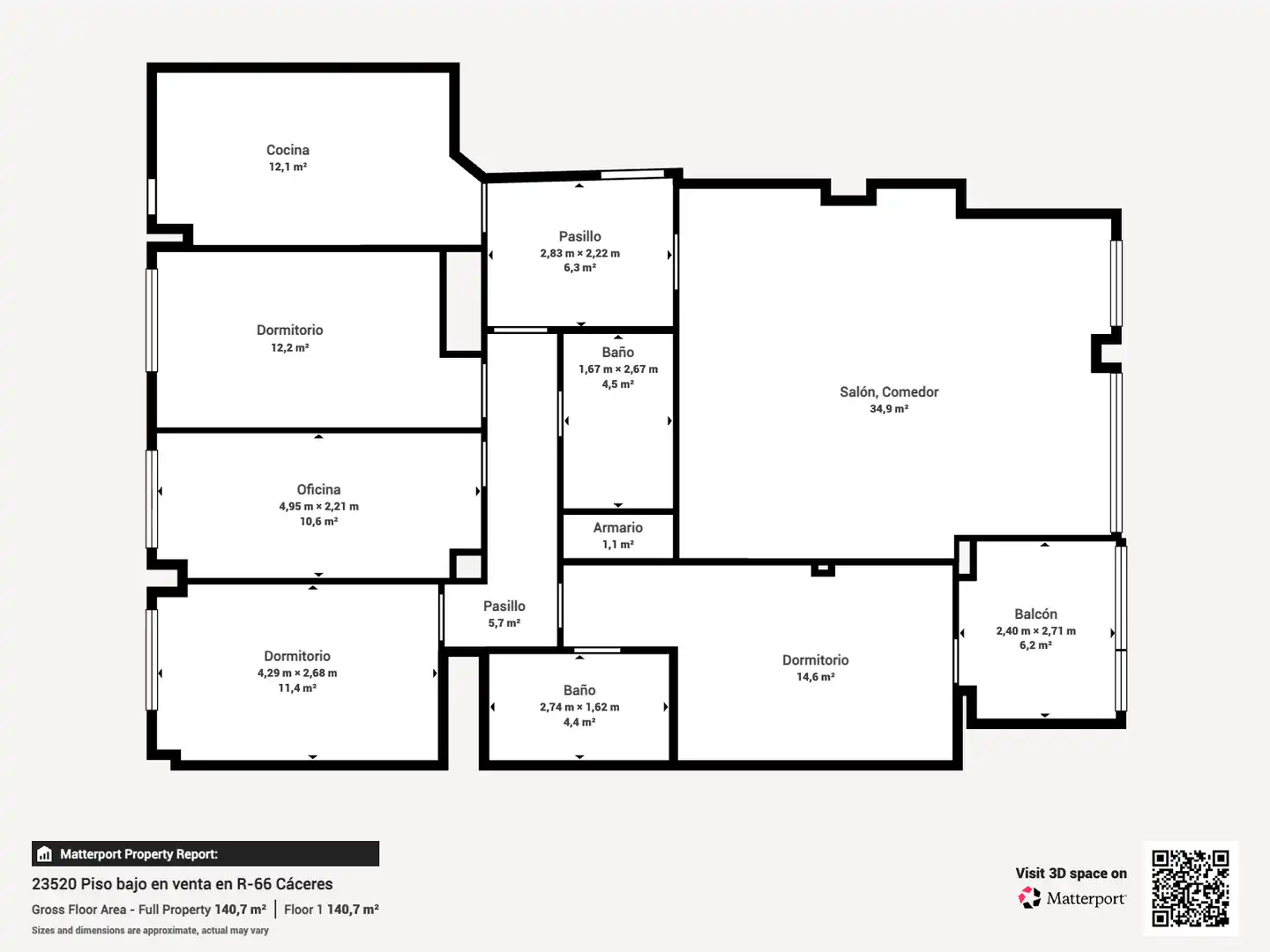 Wohnung zum Verkauf in Cáceres mit Abstellraum, Schwimmbad und Gemeinschaftspool