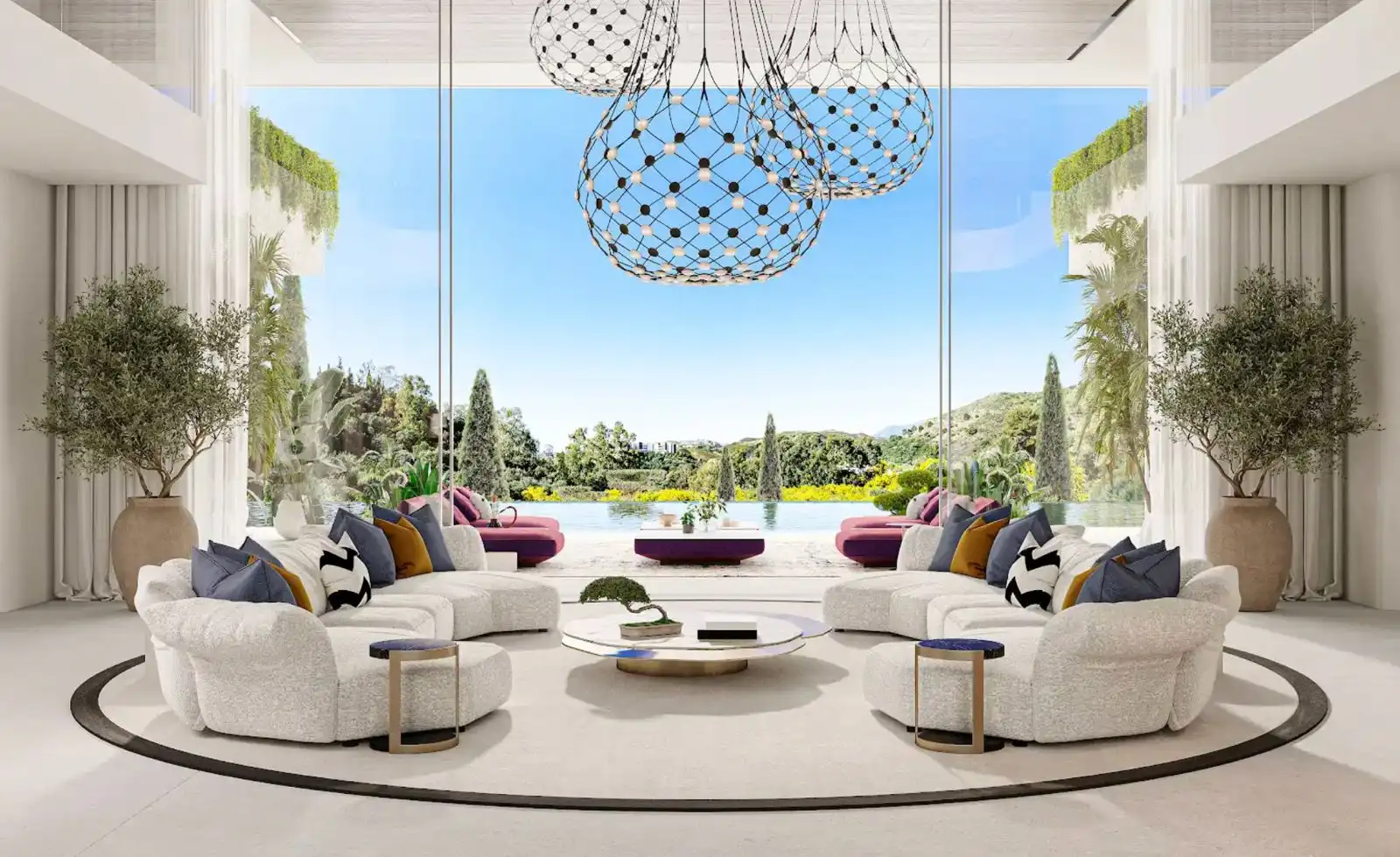Sala d'estar de Casa o xalet en venda en Marbella amb Aire condicionat, Jardí privat i Terrassa