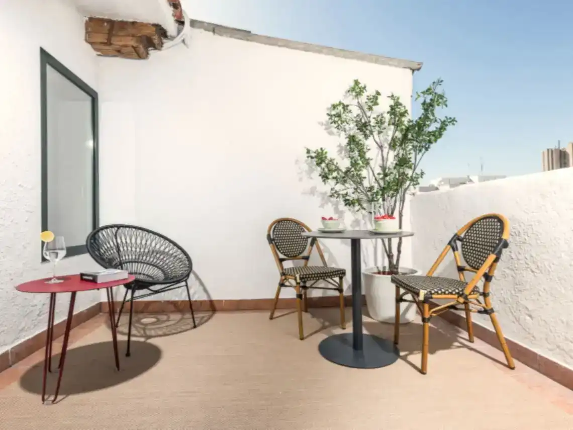 Terrasse von Dachboden zur Miete in  Madrid Capital mit Klimaanlage