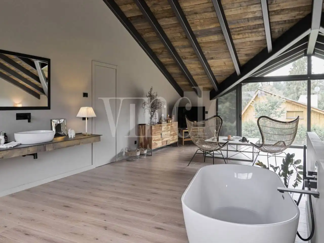 Sala d'estar de Casa o xalet en venda en Puigcerdà amb Calefacció, Jardí privat i Parquet
