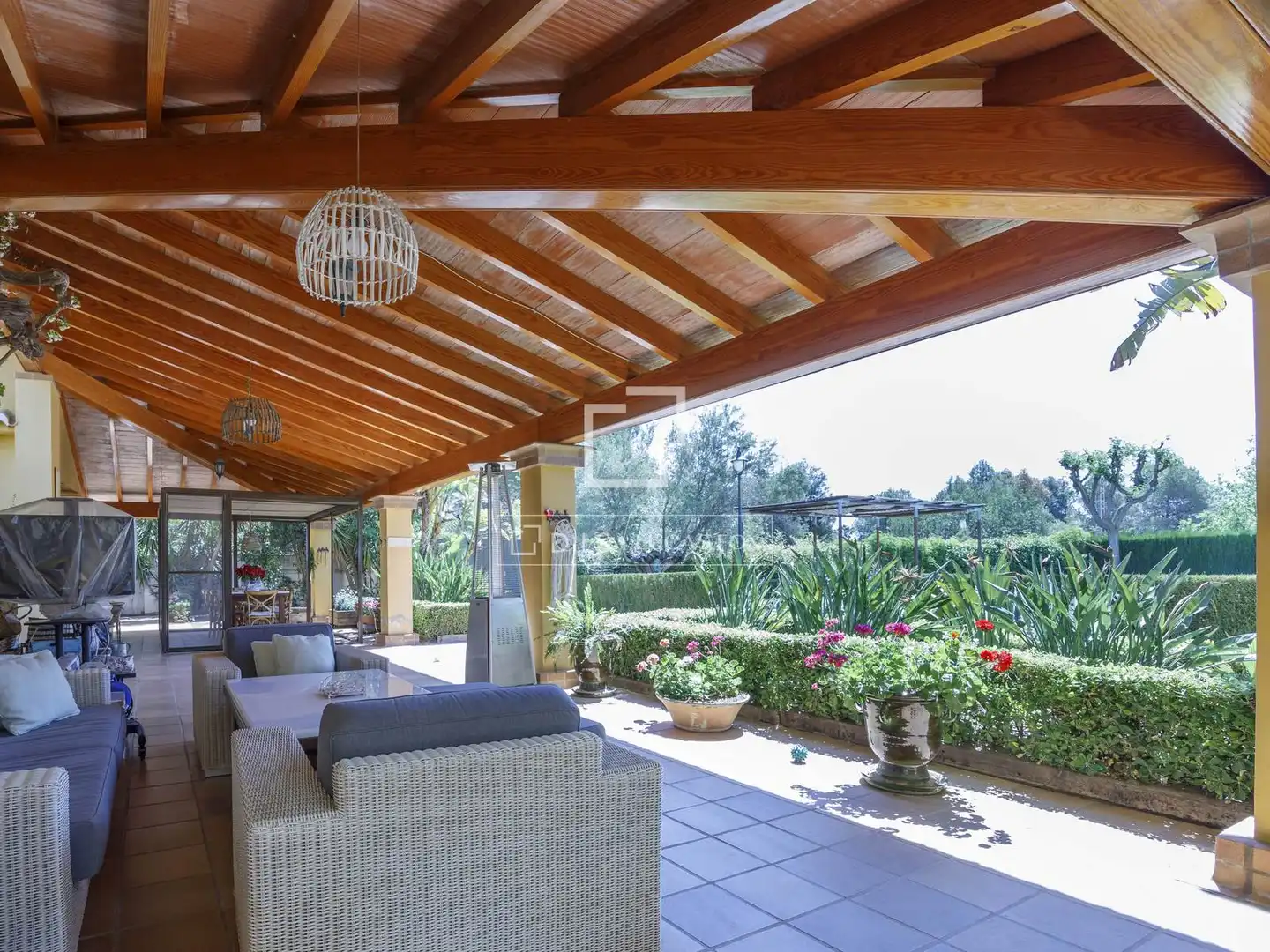 Terraza de Finca rústica en venta en Rocafort con Aire acondicionado, Jardín privado y Terraza