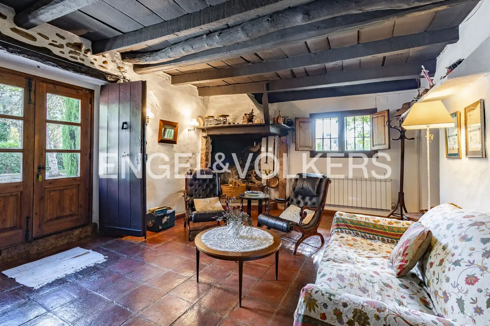 Sala d'estar de Finca rústica en venda en Bigues i Riells del Fai amb Calefacció, Jardí privat i Terrassa