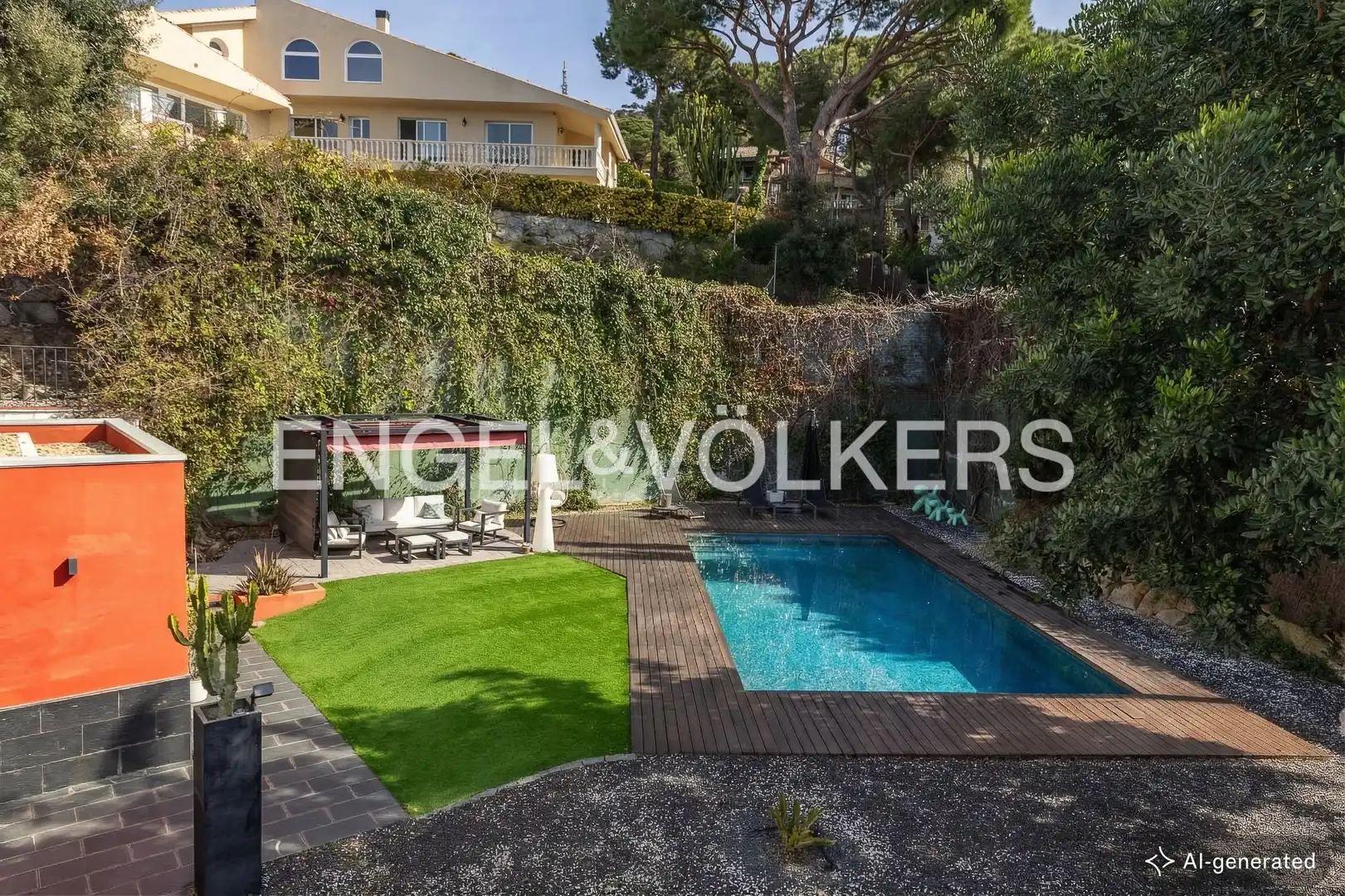 Swimming pool of Houses for rent in Cabrils  with Air Conditioner, Heating and Private garden