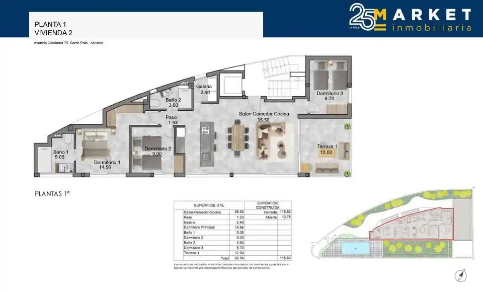 Wohnung zum Verkauf in Santa Pola mit Klimaanlage, Terrasse und Schwimmbad