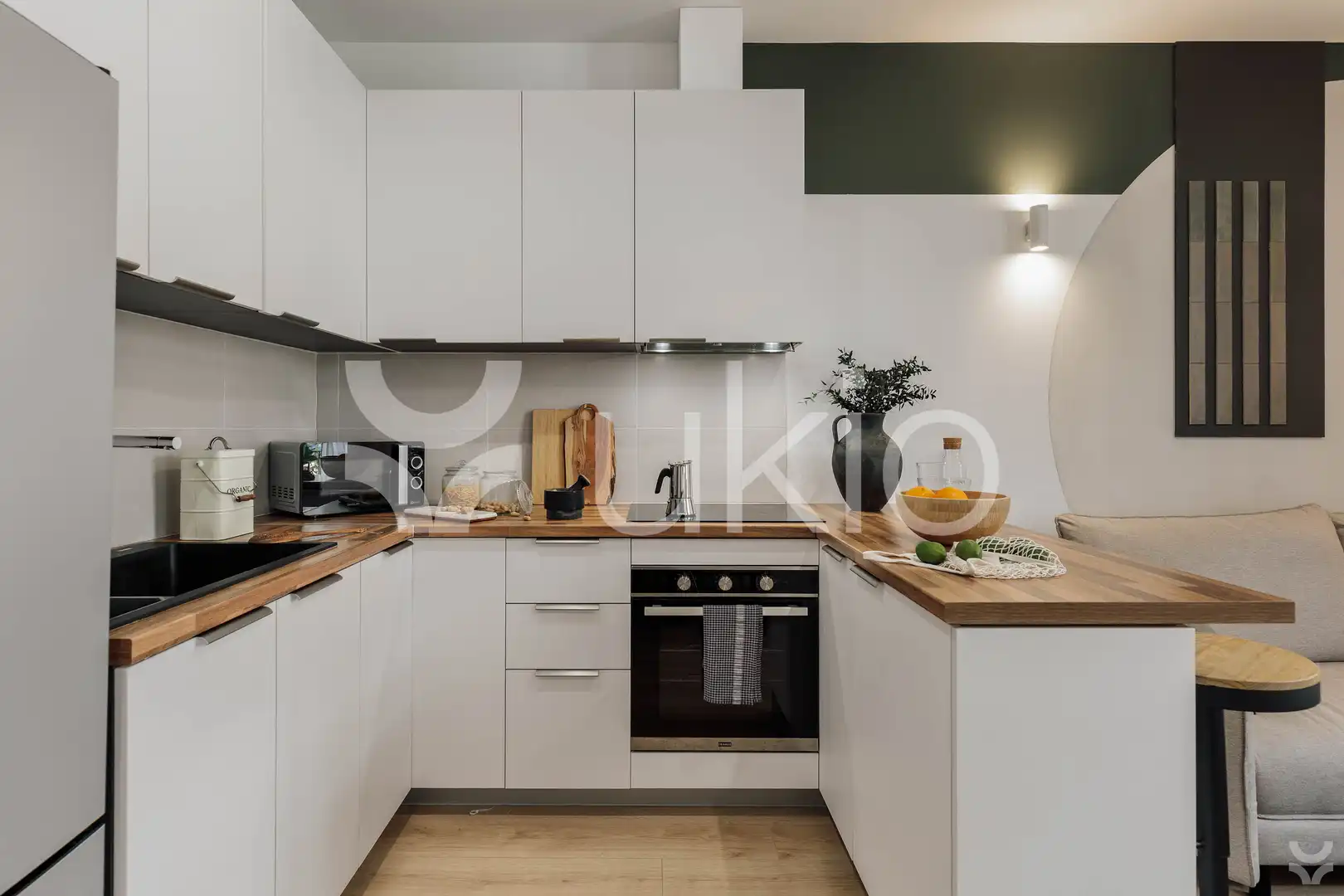 Cocina de Apartamento de alquiler en Barcelona con Aire acondicionado, Calefacción y Amueblado