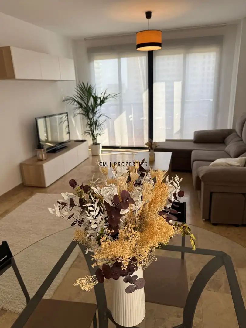 Wohnzimmer von Wohnung zur Miete in Valencia mit Klimaanlage, Heizung und Terrasse
