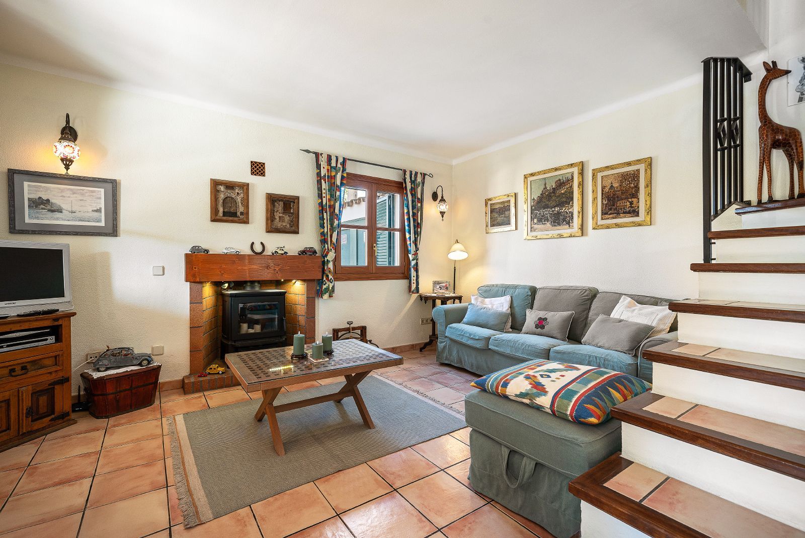 Wohnzimmer von Country house zum verkauf in Andratx mit Klimaanlage, Heizung und Privatgarten