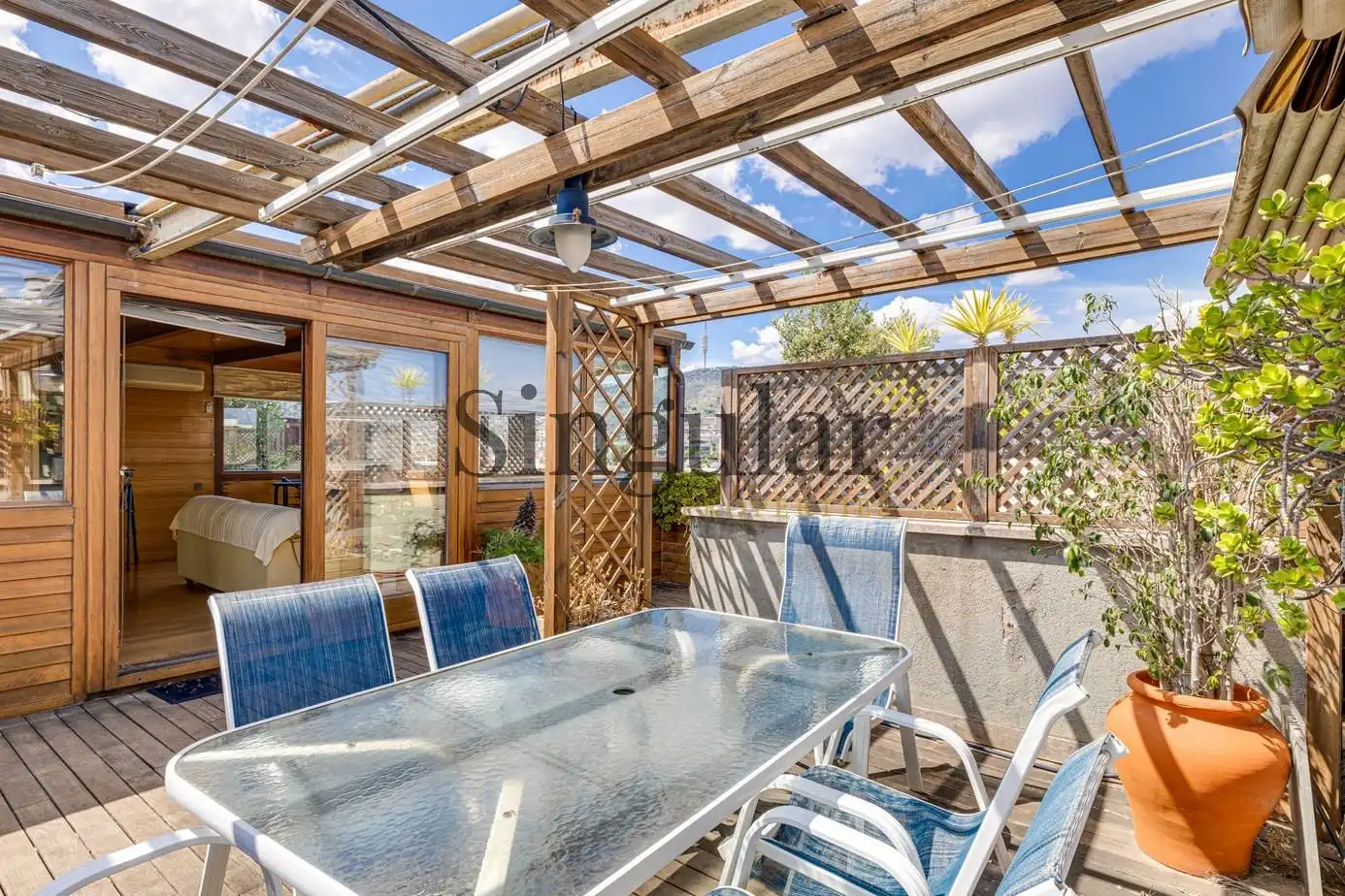 Terrasse von Dachboden zum Verkauf in Barcelona mit Klimaanlage, Heizung und Parkett
