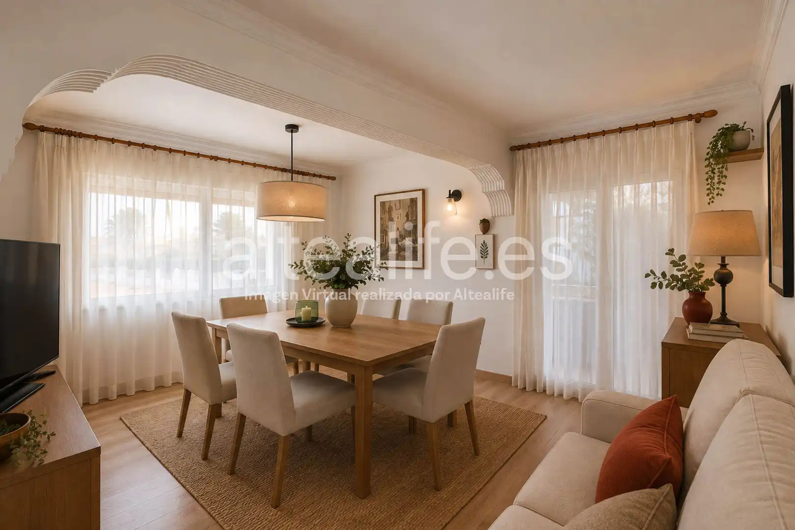 Menjador de Casa o xalet en venda en La Nucia amb Aire condicionat, Jardí privat i Terrassa